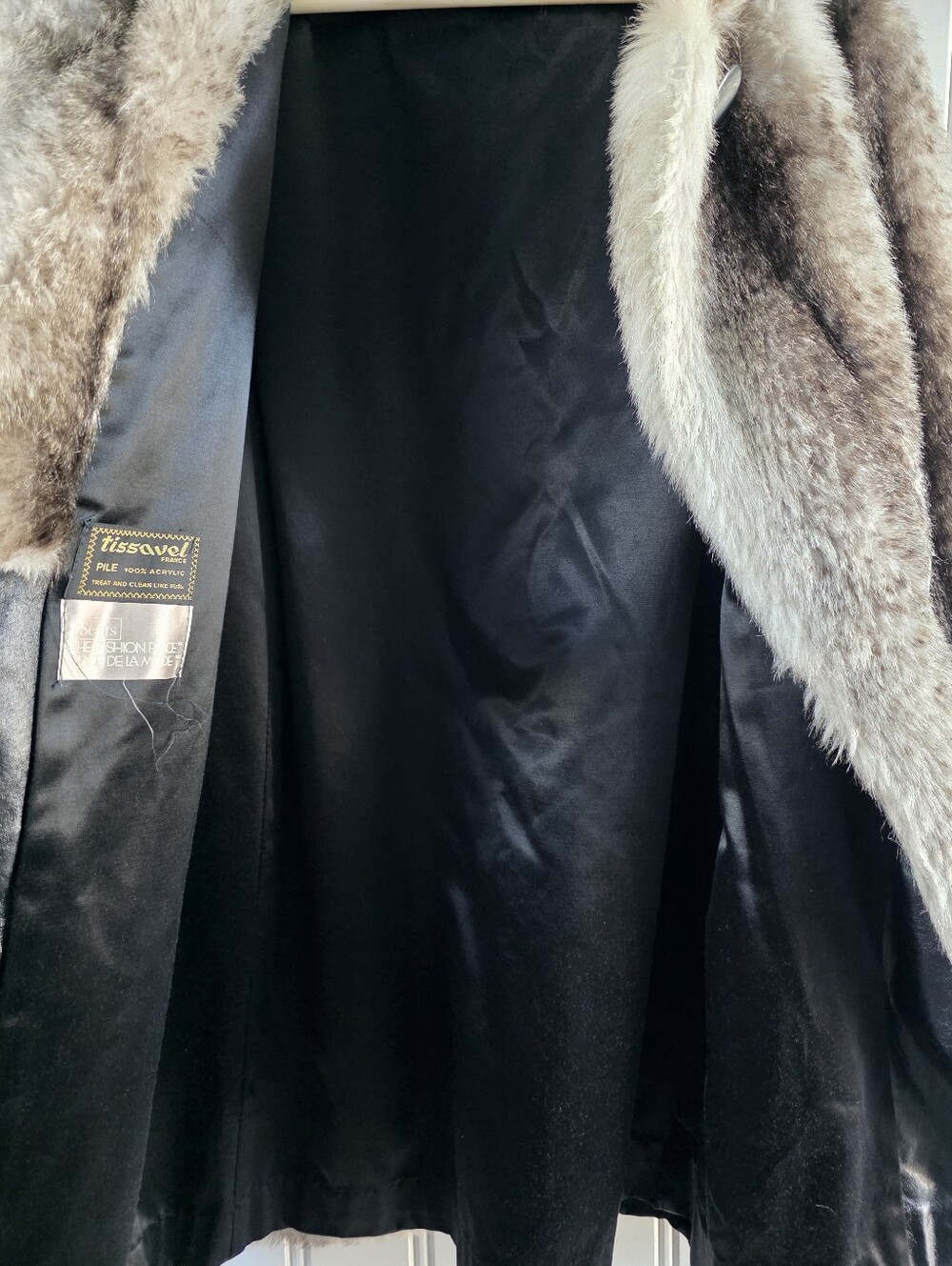 Vintage Sears Tissavel France Faux Fur Plush Long Winter Coat - Picture 10 of 12